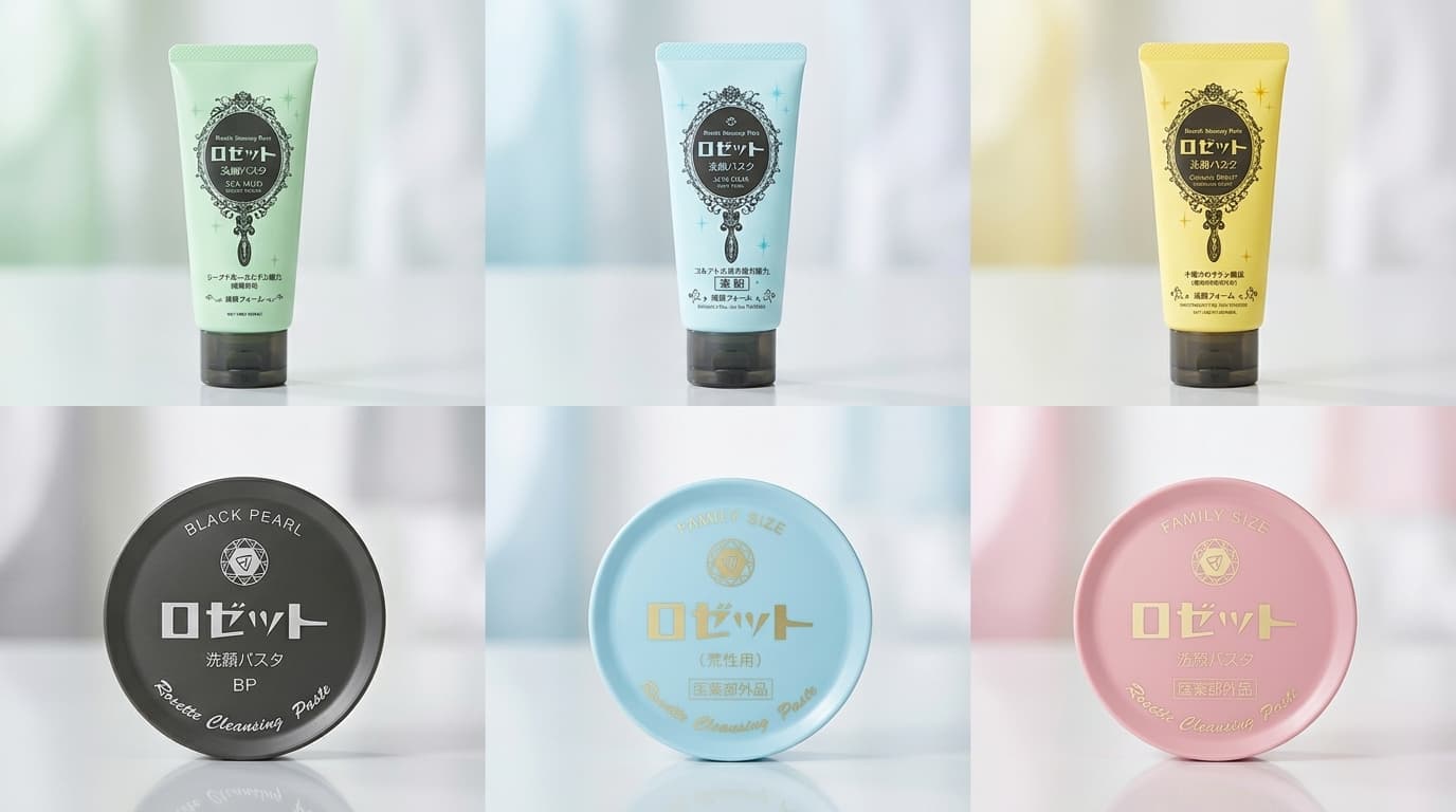 【6タイプ比較】ロゼット洗顔パスタは何色がいい?肌質・悩み別でわかる
